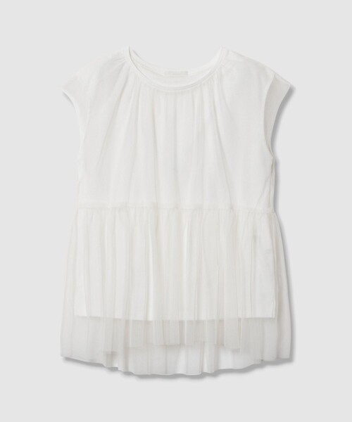 allureville(アルアバイル)の「チュールドッキングイレヘムプルオーバー(Tシャツ/カットソー・レディース・オフホワイト/ブラック・2)」の7枚目の写真