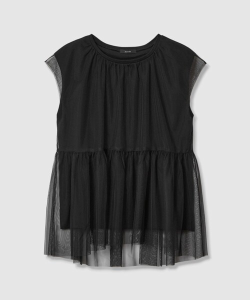 allureville(アルアバイル)の「チュールドッキングイレヘムプルオーバー(Tシャツ/カットソー・レディース・オフホワイト/ブラック・2)」の19枚目の写真