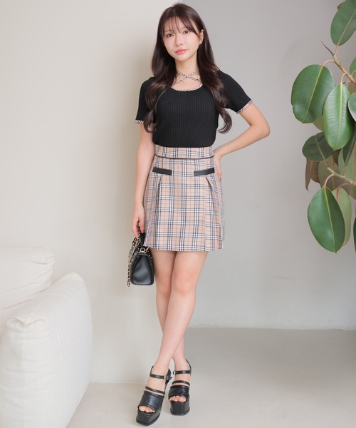 LIPSERVICE（リップサービス）の「チェックプリーツスカート（スカート・レディース・ネイビー/ベージュ/ブラック・S/M）」の8枚目の写真