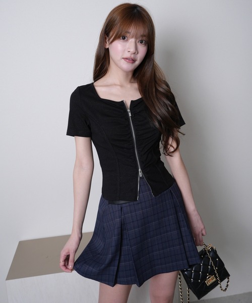 LIPSERVICE（リップサービス）の「チェックプリーツスカート（スカート・レディース・ネイビー/ベージュ/ブラック・S/M）」の22枚目の写真