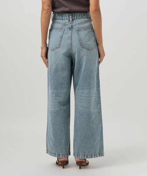 BAYFLOW（ベイフロー）の「[ウエストゴム仕様でノンストレス]アソートワイドデニム（デニムパンツ・レディース・サックスブルー/インディゴブルー/ブルー系・SMALL/MEDIUM/LARGE）」の17枚目の写真