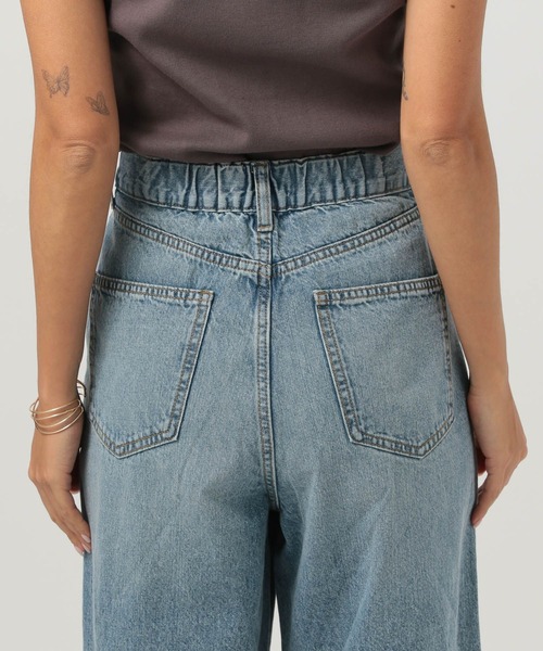 BAYFLOW（ベイフロー）の「[ウエストゴム仕様でノンストレス]アソートワイドデニム（デニムパンツ・レディース・サックスブルー/インディゴブルー/ブルー系・SMALL/MEDIUM/LARGE）」の18枚目の写真