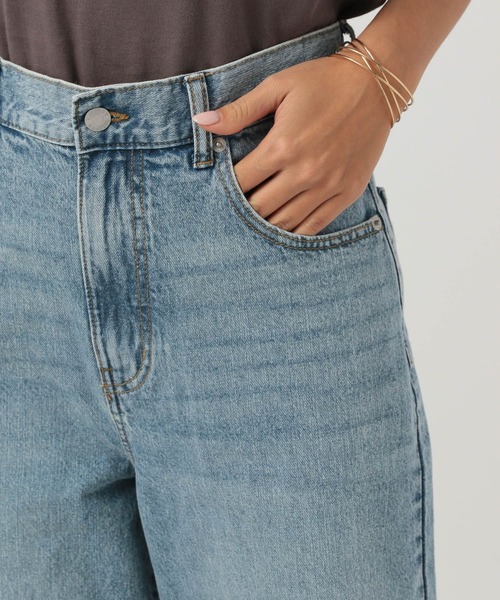 BAYFLOW（ベイフロー）の「[ウエストゴム仕様でノンストレス]アソートワイドデニム（デニムパンツ・レディース・サックスブルー/インディゴブルー/ブルー系・SMALL/MEDIUM/LARGE）」の21枚目の写真