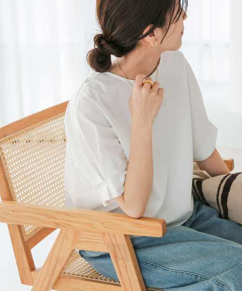 URBAN RESEARCH DOORS（アーバンリサーチドアーズ）の「『仁村紗和さん着用』『UR TECH』サマシェアタックスリーブプルオーバー（Tシャツ/カットソー・レディース・オレンジ/ブラック/オフホワイト/ブルー・MEDIUM）」の2枚目の写真