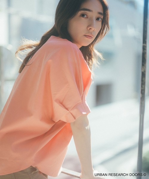 極美品 アーバンリサーチドアーズ スーツ 夏 薄手GUABELLO モヘア 3B セール】袖布帛ドッキングプルオーバー（Tシャツ/カットソー