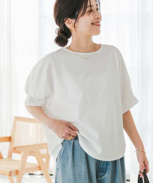 そら。さま専用♡【未使用】dahl'ia袖口シャーリング麻ドットプルオーバ日本製 セール】『仁村紗和さん着用』『UR TECH』サマシェアタックスリーブ