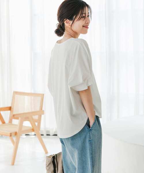 URBAN RESEARCH DOORS（アーバンリサーチドアーズ）の「『仁村紗和さん着用』『UR TECH』サマシェアタックスリーブプルオーバー（Tシャツ/カットソー・レディース・オレンジ/ブラック/オフホワイト/ブルー・MEDIUM）」の5枚目の写真