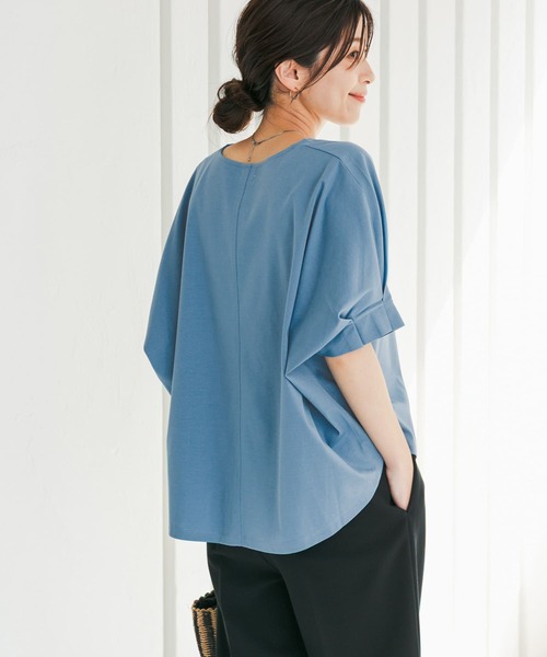 URBAN RESEARCH DOORS（アーバンリサーチドアーズ）の「『仁村紗和さん着用』『UR TECH』サマシェアタックスリーブプルオーバー（Tシャツ/カットソー・レディース・オレンジ/ブラック/オフホワイト/ブルー・MEDIUM）」の8枚目の写真