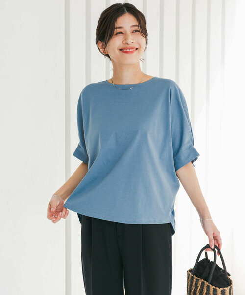 URBAN RESEARCH DOORS（アーバンリサーチドアーズ）の「『仁村紗和さん着用』『UR TECH』サマシェアタックスリーブプルオーバー（Tシャツ/カットソー・レディース・オレンジ/ブラック/オフホワイト/ブルー・MEDIUM）」の10枚目の写真