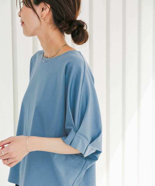 URBAN RESEARCH DOORS（アーバンリサーチドアーズ）の「『仁村紗和さん着用』『UR TECH』サマシェアタックスリーブプルオーバー（Tシャツ/カットソー・レディース・オレンジ/ブラック/オフホワイト/ブルー・MEDIUM）」の11枚目の写真