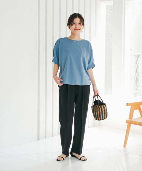 URBAN RESEARCH DOORS（アーバンリサーチドアーズ）の「『仁村紗和さん着用』『UR TECH』サマシェアタックスリーブプルオーバー（Tシャツ/カットソー・レディース・オレンジ/ブラック/オフホワイト/ブルー・MEDIUM）」の13枚目の写真