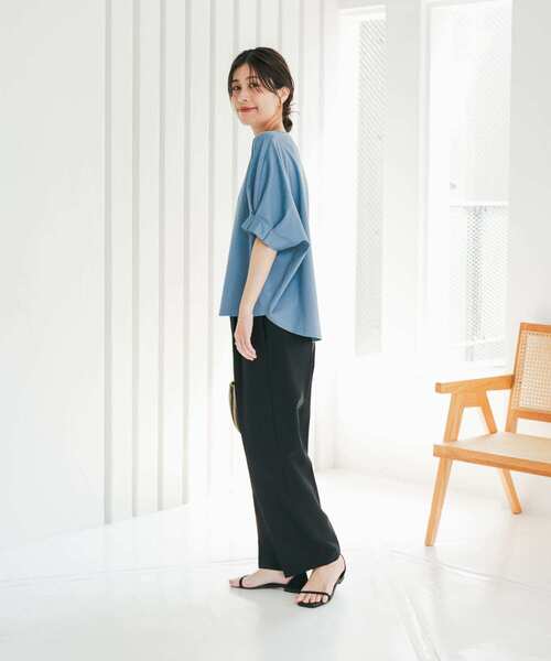 URBAN RESEARCH DOORS（アーバンリサーチドアーズ）の「『仁村紗和さん着用』『UR TECH』サマシェアタックスリーブプルオーバー（Tシャツ/カットソー・レディース・オレンジ/ブラック/オフホワイト/ブルー・MEDIUM）」の14枚目の写真