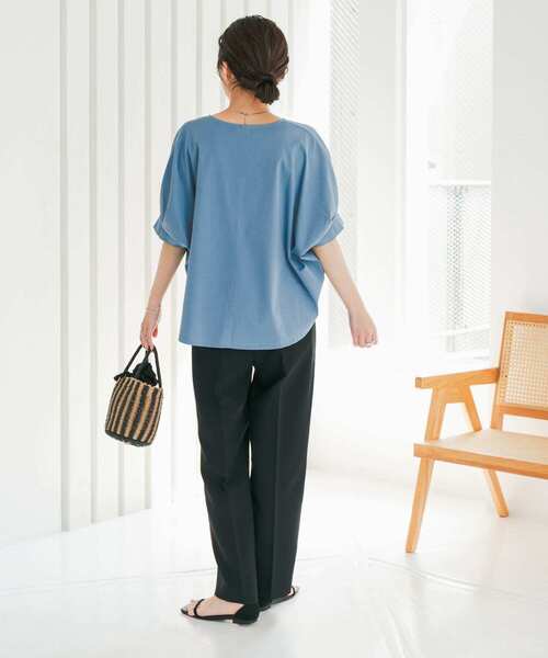 URBAN RESEARCH DOORS（アーバンリサーチドアーズ）の「『仁村紗和さん着用』『UR TECH』サマシェアタックスリーブプルオーバー（Tシャツ/カットソー・レディース・オレンジ/ブラック/オフホワイト/ブルー・MEDIUM）」の15枚目の写真