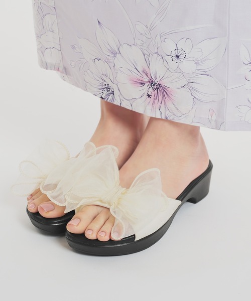 Honeys（ハニーズ）の「下駄サンダル（サンダル・レディース・コーラルピンク/アイボリー/パープル系その他/アイボリー系・M/LL/L）」の13枚目の写真