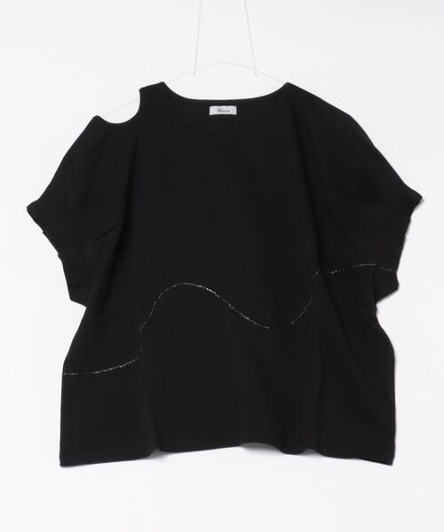 unica（ユニカ）の「カットアウトタックスリーブT ladies（Tシャツ/カットソー・レディース・ネイビー/オフホワイト/ブラック・F）」の2枚目の写真