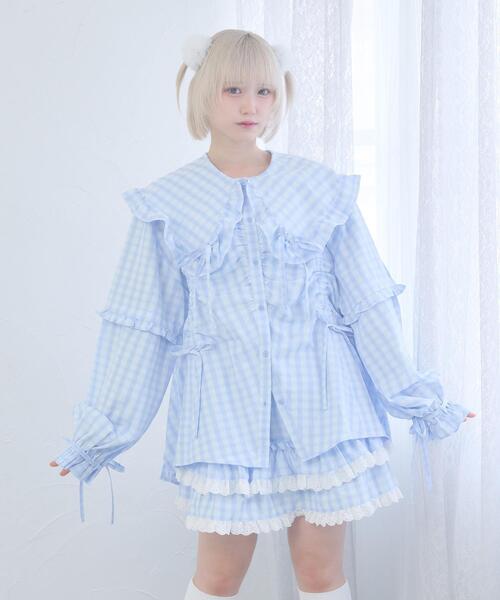 Whinny(ホワイニー)の「Whinny/《3WAY仕様♪》23世紀スーパーパラダイス(シャツ/ブラウス・レディース・ネイビー/サックスブルー・FREE)」の3枚目の写真