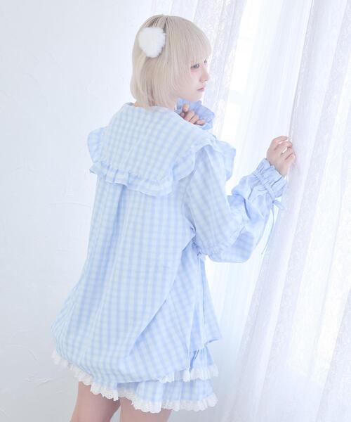 Whinny(ホワイニー)の「Whinny/《3WAY仕様♪》23世紀スーパーパラダイス(シャツ/ブラウス・レディース・ネイビー/サックスブルー・FREE)」の4枚目の写真