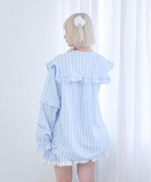 Whinny(ホワイニー)の「Whinny/《3WAY仕様♪》23世紀スーパーパラダイス(シャツ/ブラウス・レディース・ネイビー/サックスブルー・FREE)」の6枚目の写真