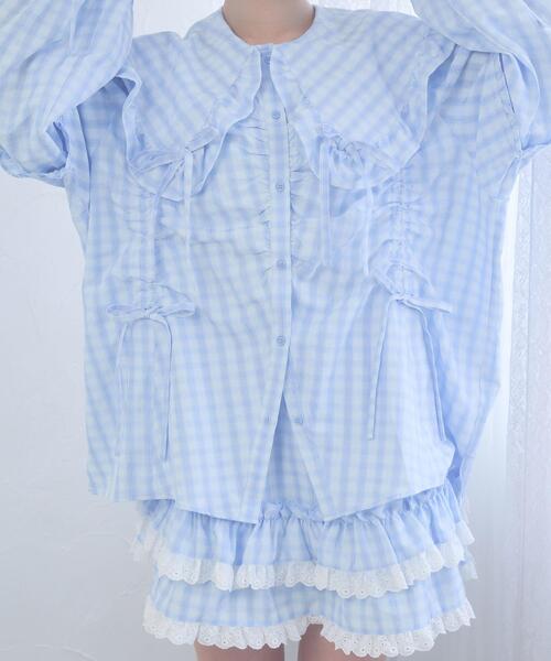 Whinny(ホワイニー)の「Whinny/《3WAY仕様♪》23世紀スーパーパラダイス(シャツ/ブラウス・レディース・ネイビー/サックスブルー・FREE)」の10枚目の写真