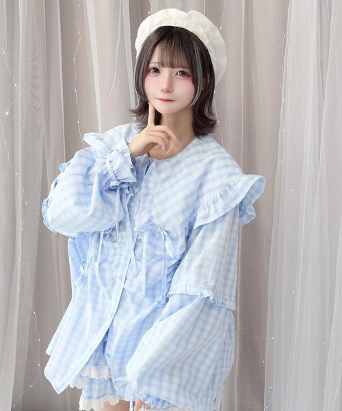 Whinny(ホワイニー)の「Whinny/《3WAY仕様♪》23世紀スーパーパラダイス(シャツ/ブラウス・レディース・ネイビー/サックスブルー・FREE)」の16枚目の写真