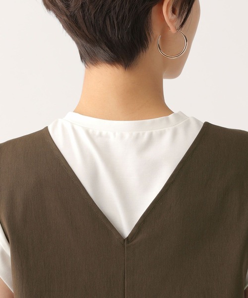 Elura（エルーラ）の「快適ストレッチワンピース〈低身長サイズあり〉/328381（ワンピース・レディース・ダークブラウン/ブラック・FREE/FREE(S)）」の10枚目の写真