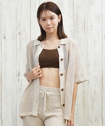 RIKKA FEMME/リッカファム サマーニットシャツ メッシュニットシャツ RF25HS09