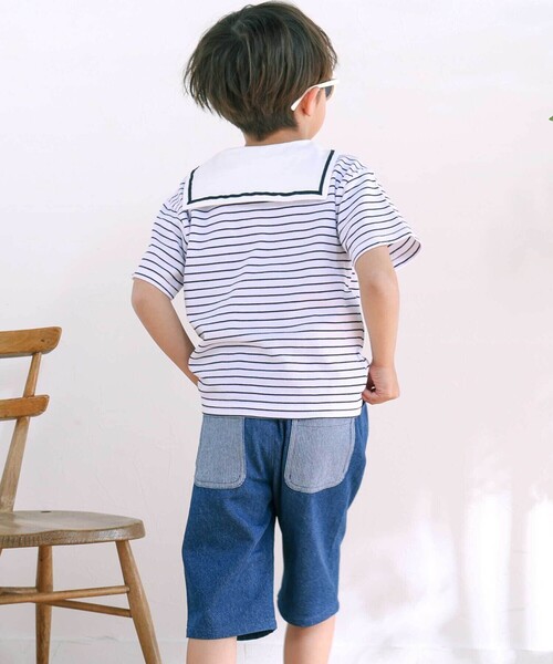 SLAP SLIP（スラップスリップ）の「【お揃い】セーラー襟ボーダーポロシャツ(80~130cm)（ポロシャツ・キッズ・レッド系その他/ブルー系その他2・120cm/130cm/80ｃｍ/90cm/110cm/100cm）」の5枚目の写真