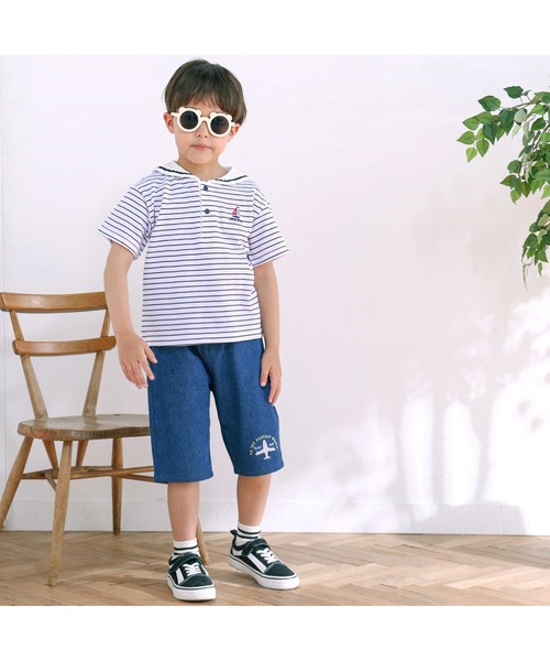 SLAP SLIP（スラップスリップ）の「【お揃い】セーラー襟ボーダーポロシャツ(80~130cm)（ポロシャツ・キッズ・レッド系その他/ブルー系その他2・120cm/130cm/80ｃｍ/90cm/110cm/100cm）」の3枚目の写真