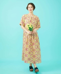 Jocomomola | 【日本製】Rosa flamenco フラワープリントタックワンピース(ワンピース)