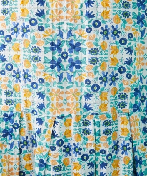 Jocomomola（ホコモモラ）の「【日本製】Rosa flamenco フラワープリントタックワンピース（ワンピース・レディース・ブルー/ピンク・40）」の10枚目の写真