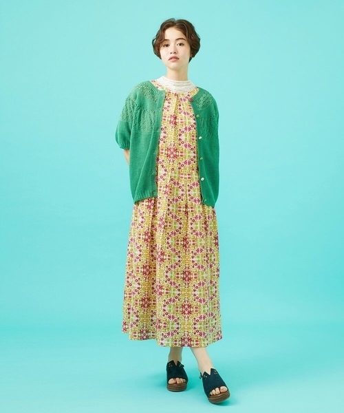 Jocomomola（ホコモモラ）の「【日本製】Rosa flamenco フラワープリントタックワンピース（ワンピース・レディース・ブルー/ピンク・40）」の20枚目の写真