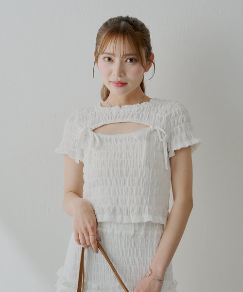 期間限定 数量限定 セール】【6色展開】フロントリボンボレロデザインT（Tシャツ トップス
