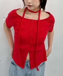 FボタンオフショルリブTOPS