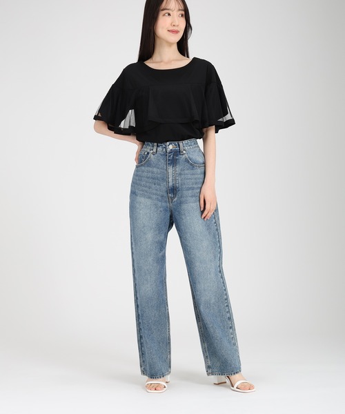 fifth(フィフス)の「【接触冷感】チュールケーププルオーバー(Tシャツ/カットソー・レディース・ホワイト/ブラック/ブルー・M)」の20枚目の写真