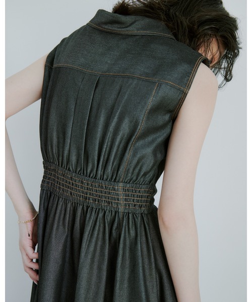 anuans ノースリーブトレンチディテールワンピース ノースリーブトレンチディテールワンピース(S BLACK