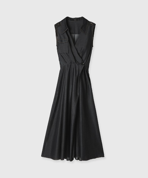 ノースリーブトレンチディティールワンピース（ワンピース）｜anuans