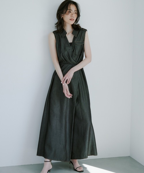 ノースリーブトレンチディティールワンピース ノースリーブトレンチディティールワンピース（ワンピース