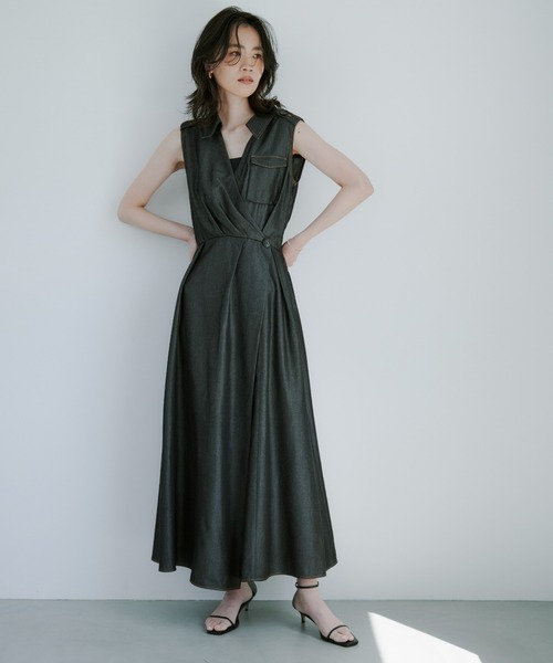 セール】ノースリーブトレンチディティールワンピース（ワンピース