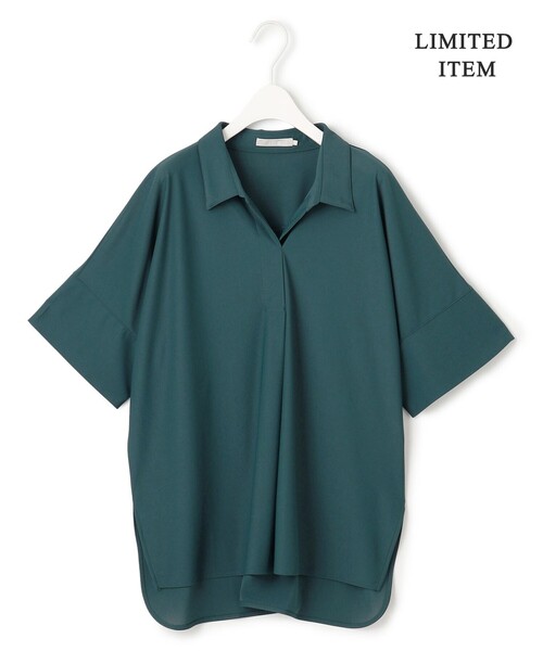 ICB（アイシービー）の「【WEB限定・洗える】シアートリコット スキッパーカットソー（Tシャツ/カットソー・レディース・ブラック系/アイボリー系/パイングリーン系・X-LARGE/LARGE）」の11枚目の写真