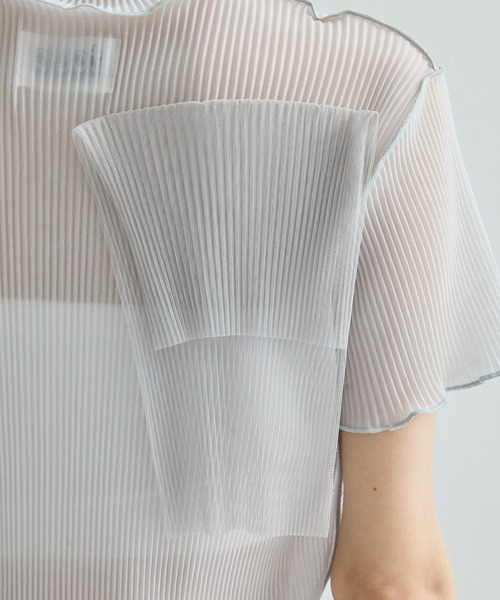 kotohayokozawa（コトハヨコザワ）の「【kotohayokozawa/コトハヨコザワ】《STUDIOUS別注》SHEER SHORT HIGHNECK SLEEVE TOP/シアーショートスリーブトップス/ハイネック（シャツ/ブラウス・レディース・ブラック/グレー/ブルー/ピンク・FREE）」の14枚目の写真