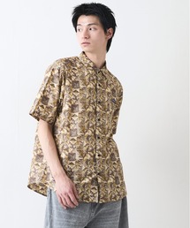 【RAGGED MOUNTAIN:ラギットマウンテン】【ベタつかないリップル素材】EFFINGHAM/エフィンガム ライトリップル ドライ 総柄シャツ 速乾・軽量 肌離れが良いシボ感 涼しい 半袖シャツ