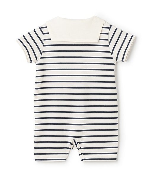 Sophie la girafe（ソフィーラジラフ）の「ボーダーセーラーショートオール（ロンパース・キッズ・ネイビー/グレー・80ｃｍ/70cm）」の7枚目の写真
