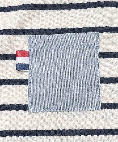 Sophie la girafe（ソフィーラジラフ）の「ボーダーセーラーショートオール（ロンパース・キッズ・ネイビー/グレー・80ｃｍ/70cm）」の6枚目の写真