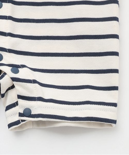 Sophie la girafe（ソフィーラジラフ）の「ボーダーセーラーショートオール（ロンパース・キッズ・ネイビー/グレー・80ｃｍ/70cm）」の8枚目の写真