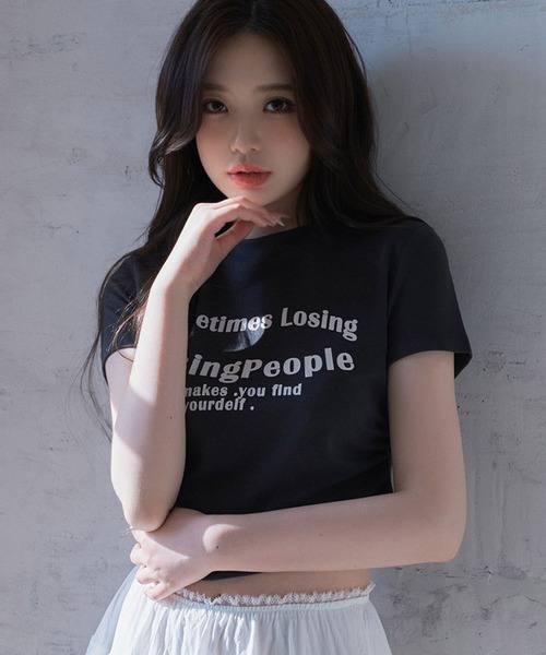 VEILA(ヴェイラ)の「ギャザーショート丈カットソー(Tシャツ/カットソー・レディース・チャコール/ブラック・フリー)」の10枚目の写真
