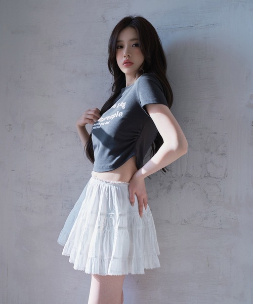 VEILA(ヴェイラ)の「ギャザーショート丈カットソー(Tシャツ/カットソー・レディース・チャコール/ブラック・フリー)」の11枚目の写真