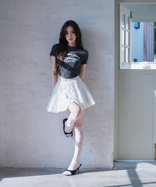 VEILA(ヴェイラ)の「ギャザーショート丈カットソー(Tシャツ/カットソー・レディース・チャコール/ブラック・フリー)」の13枚目の写真