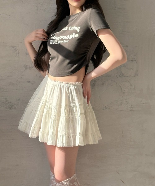 VEILA(ヴェイラ)の「ギャザーショート丈カットソー(Tシャツ/カットソー・レディース・チャコール/ブラック・フリー)」の18枚目の写真