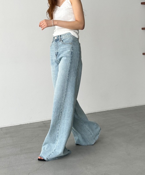 ※1週間限定※新品未使用※CANAL JEAN デニムパンツ セール】nepenthe カットオフフレアデニム（デニムパンツ