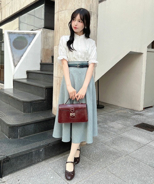 F i.n.t（フィント）の「レースピンタック使い半袖ブラウス/ fint　フィント　夏服（シャツ/ブラウス・レディース・ライトベージュ/オフホワイト・FREE）」の6枚目の写真